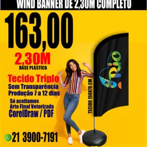 01 WindBanner Completo Médio 2,30m 163,00 Reais